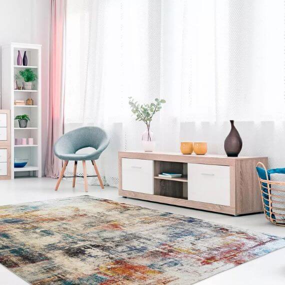 Tapis design multicolore lavable en machine Cosenza